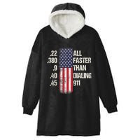 Ammo & Gun Lovers All Faster Than Dialing 911 Hooded Wearable Blanket