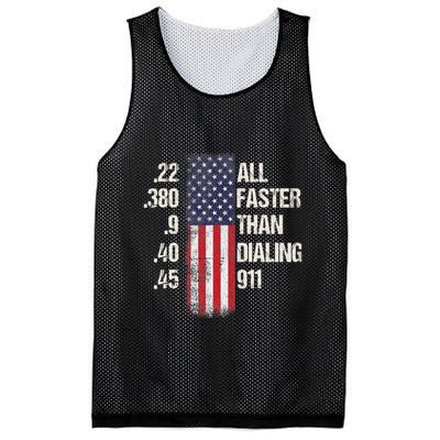 Ammo & Gun Lovers All Faster Than Dialing 911 Mesh Reversible Basketball Jersey Tank