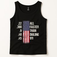 Ammo & Gun Lovers All Faster Than Dialing 911 Tank Top