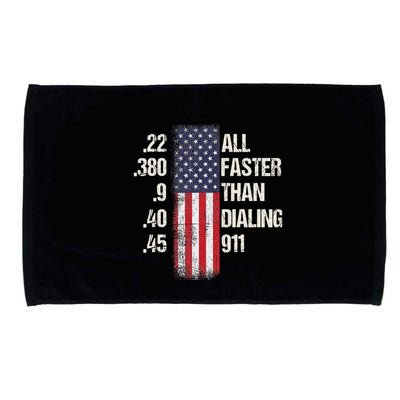 Ammo & Gun Lovers All Faster Than Dialing 911 Microfiber Hand Towel