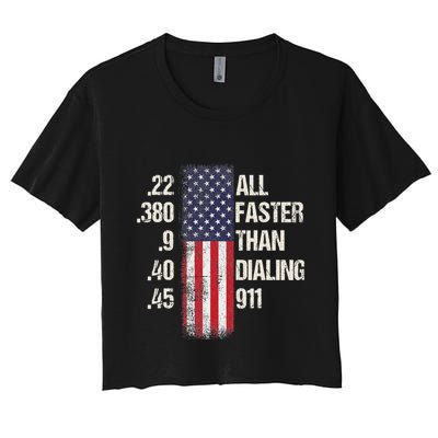 Ammo & Gun Lovers All Faster Than Dialing 911 Crop Top