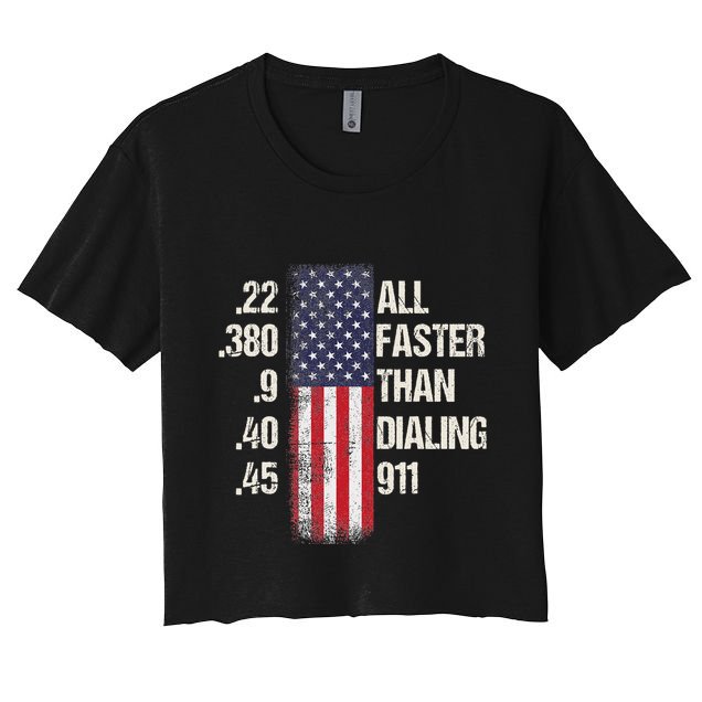 Ammo & Gun Lovers All Faster Than Dialing 911 Crop Top