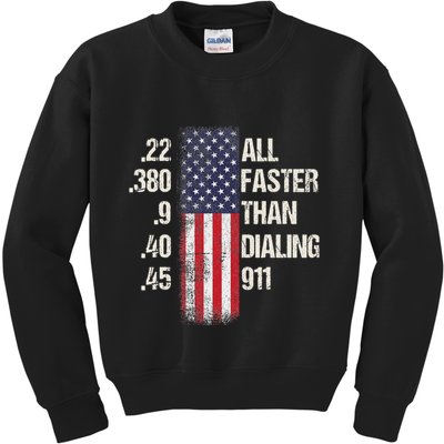 Ammo & Gun Lovers All Faster Than Dialing 911 Kids Sweatshirt