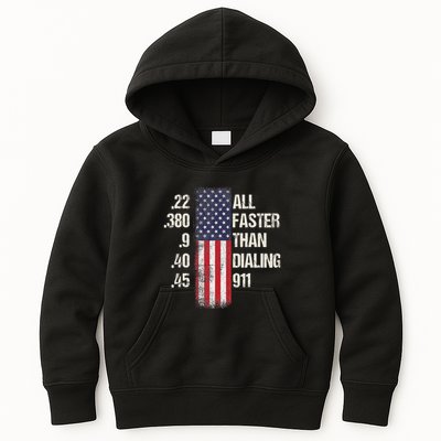 Ammo & Gun Lovers All Faster Than Dialing 911 Kids Hoodie