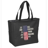 Ammo & Gun Lovers All Faster Than Dialing 911 Zip Tote Bag
