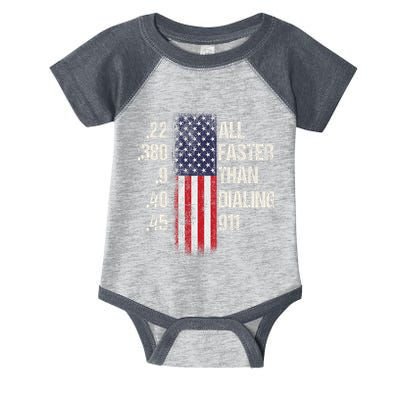 Ammo & Gun Lovers All Faster Than Dialing 911 Infant Baby Jersey Bodysuit