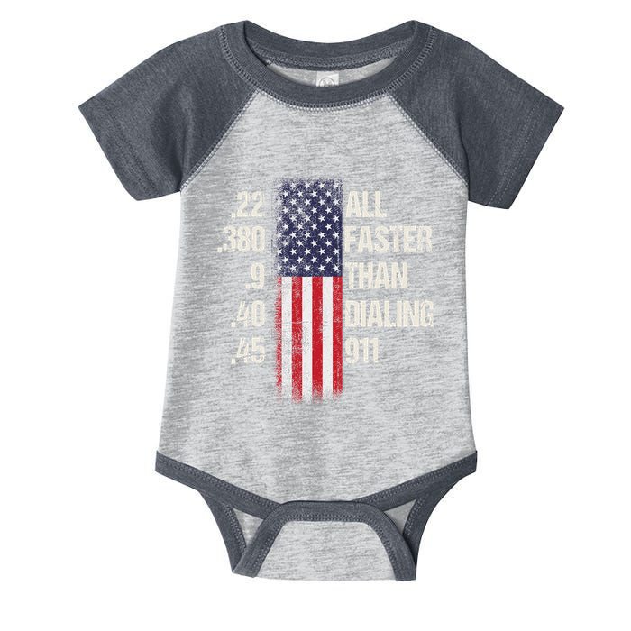 Ammo & Gun Lovers All Faster Than Dialing 911 Infant Baby Jersey Bodysuit