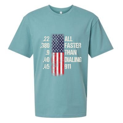 Ammo & Gun Lovers All Faster Than Dialing 911 Sueded Cloud Jersey T-Shirt