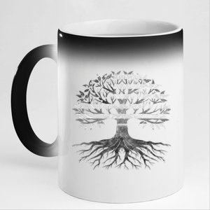 American Grown Moroccan Roots American Moroccan Tree Flags 11oz Black Color Changing Mug