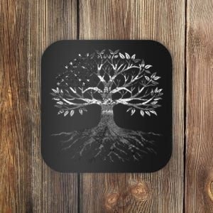 American Grown Moroccan Roots American Moroccan Tree Flags Coaster