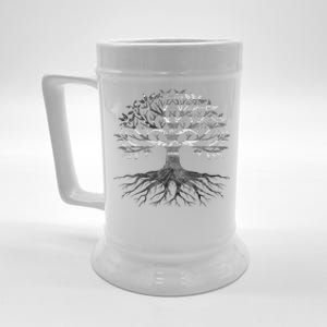 American Grown Moroccan Roots American Moroccan Tree Flags Beer Stein