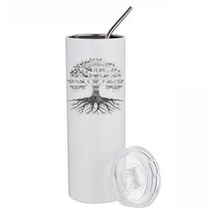 American Grown Moroccan Roots American Moroccan Tree Flags Stainless Steel Tumbler