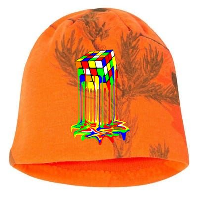 Awesome Graphic Melting Rubik Rubix Rubics Cube Kati - Camo Knit Beanie