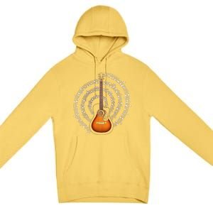 Acoustic Guitar Music Notes Guitarist Gift Premium Pullover Hoodie