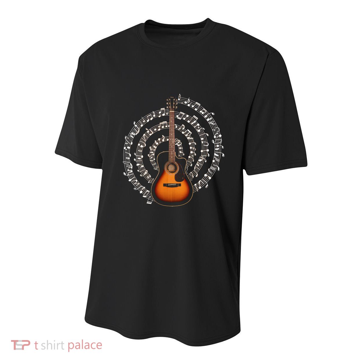 Acoustic Guitar Music Notes Guitarist Gift Youth Performance Sprint T-Shirt