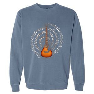 Acoustic Guitar Music Notes Guitarist Gift Garment-Dyed Sweatshirt