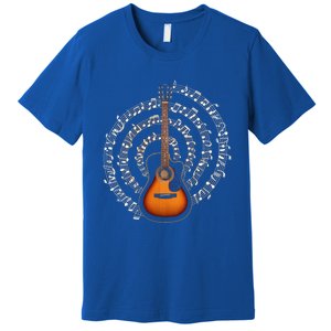 Acoustic Guitar Music Notes Guitarist Gift Premium T-Shirt