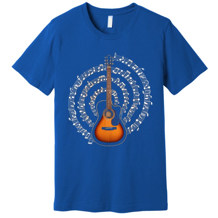 Acoustic Guitar Music Notes Guitarist Gift Premium T-Shirt