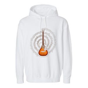 Acoustic Guitar Music Notes Guitarist Gift Garment-Dyed Fleece Hoodie