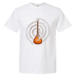 Acoustic Guitar Music Notes Guitarist Gift Garment-Dyed Heavyweight T-Shirt