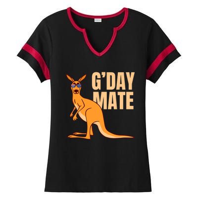 Australia G'Day Mate Shirt Funny Kangaroo Australian Symbol TShirt Ladies Halftime Notch Neck Tee