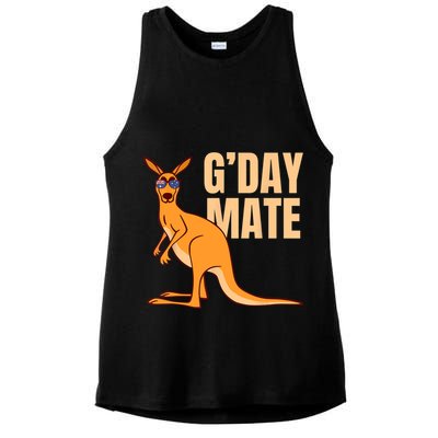 Australia G'Day Mate Shirt Funny Kangaroo Australian Symbol TShirt Ladies PosiCharge Tri-Blend Wicking Tank