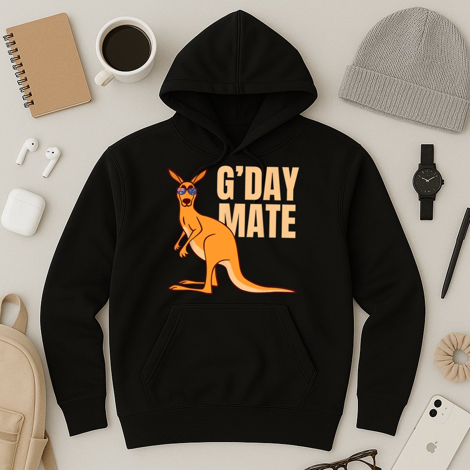 Australia G'Day Mate Shirt Funny Kangaroo Australian Symbol TShirt Hoodie