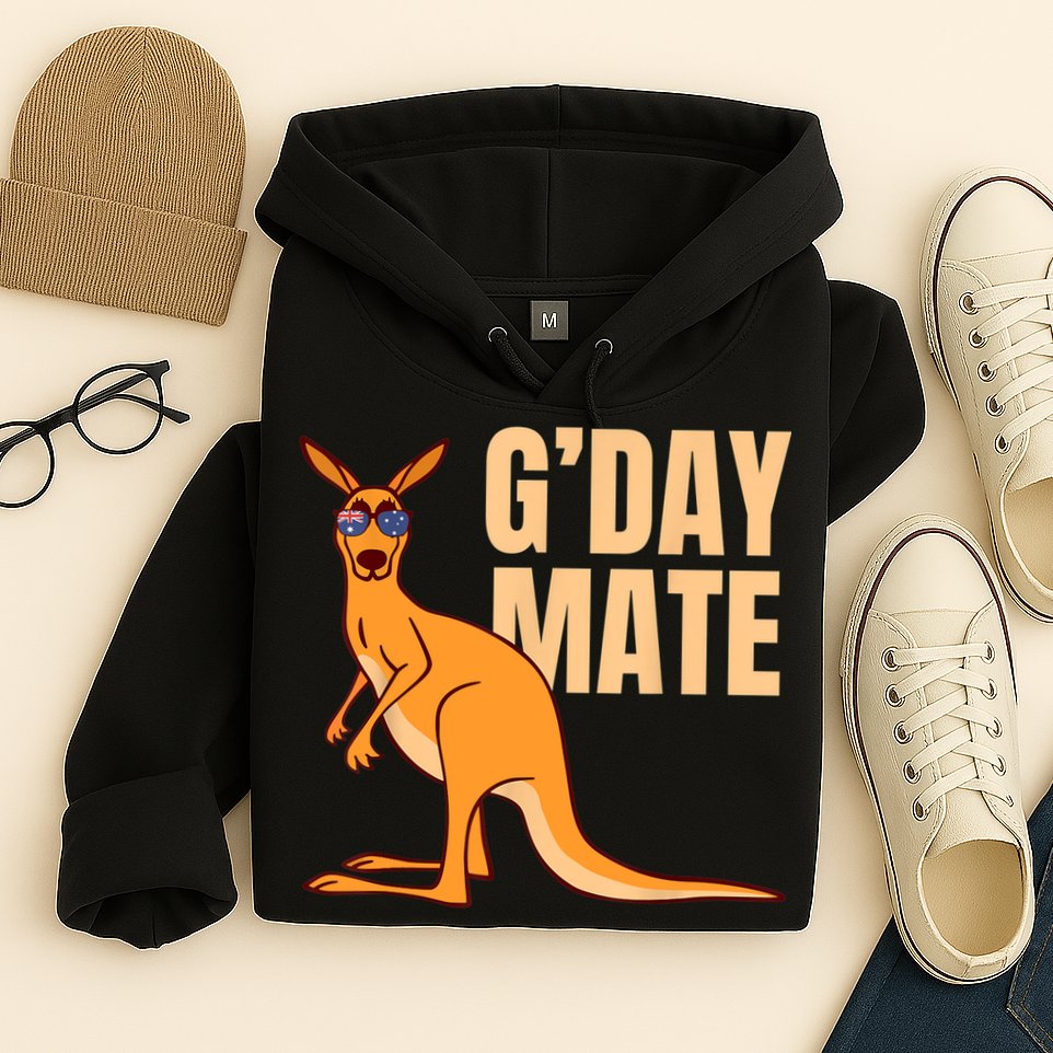 Australia G'Day Mate Shirt Funny Kangaroo Australian Symbol TShirt Hoodie