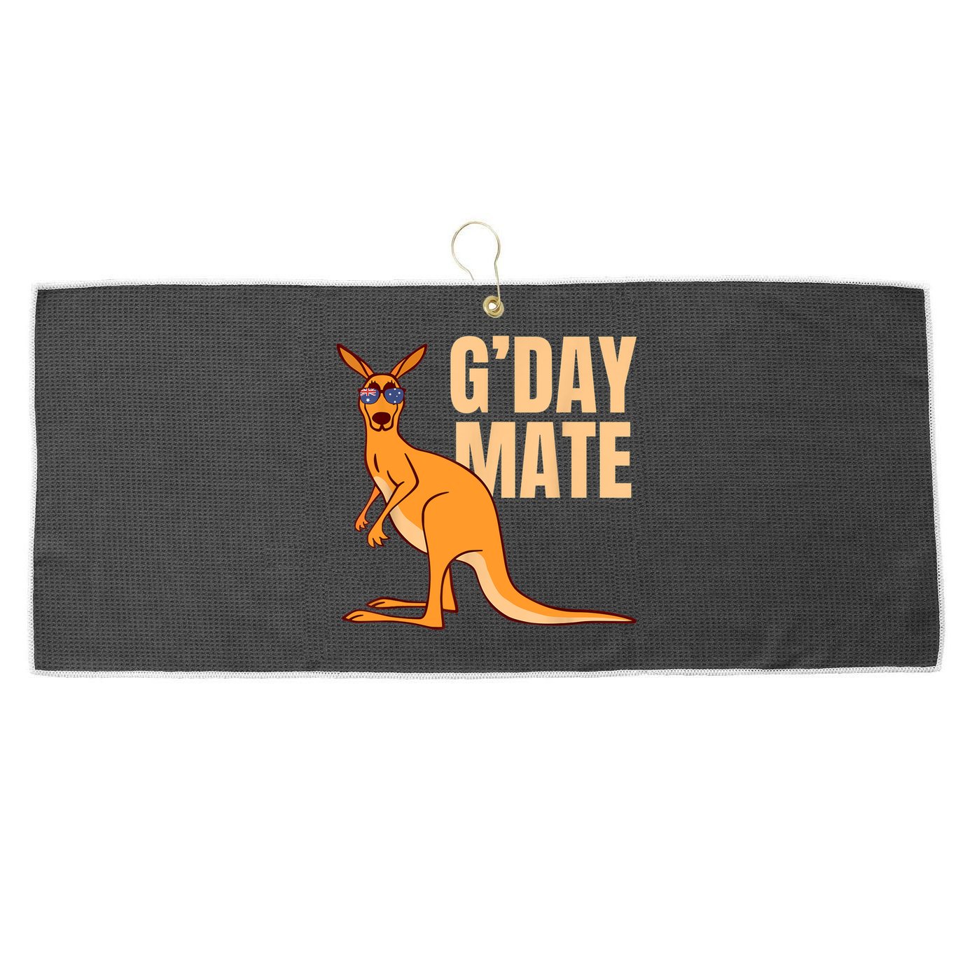 Australia G'Day Mate Shirt Funny Kangaroo Australian Symbol TShirt Large Microfiber Waffle Golf Towel