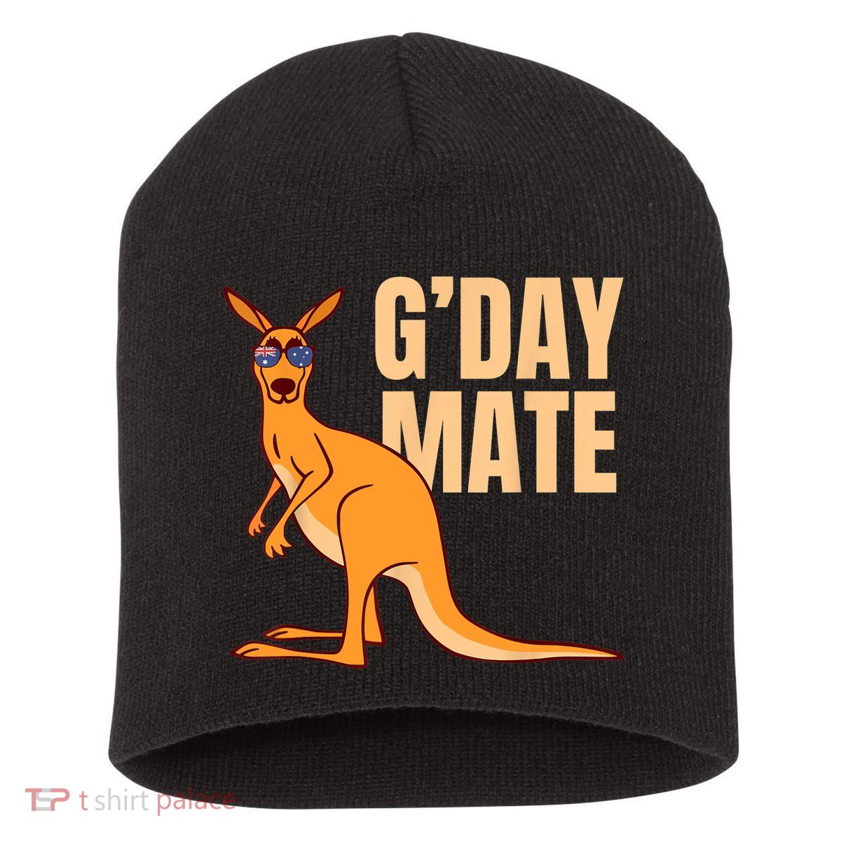 Australia G'Day Mate Shirt Funny Kangaroo Australian Symbol TShirt Short Acrylic Beanie