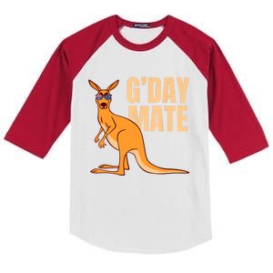 Australia G'Day Mate Shirt Funny Kangaroo Australian Symbol TShirt Kids Colorblock Raglan Jersey