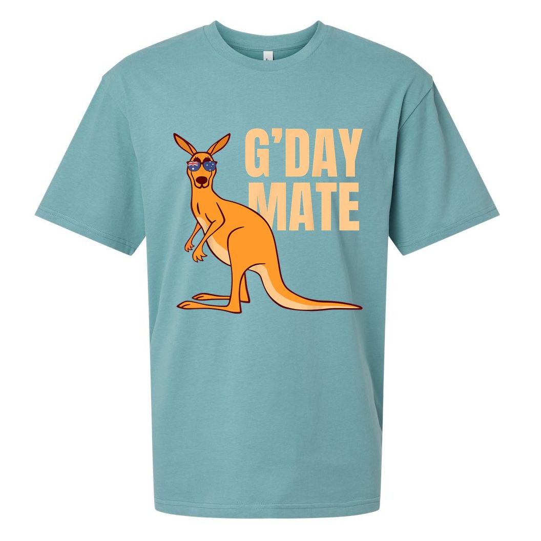 Australia G'Day Mate Shirt Funny Kangaroo Australian Symbol TShirt Sueded Cloud Jersey T-Shirt
