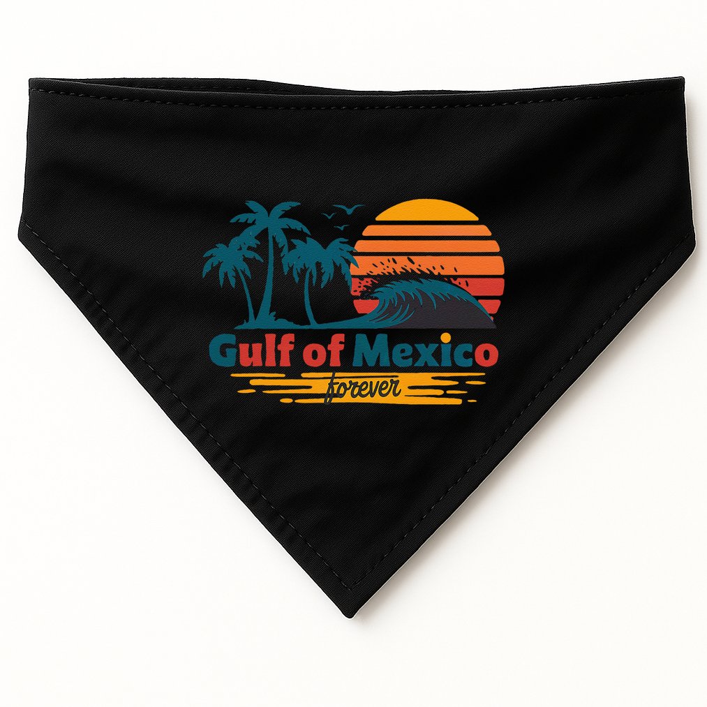 America Gulf Mexico Gulf Of Usa America 2025 Retro Button USA-Made Doggie Bandana
