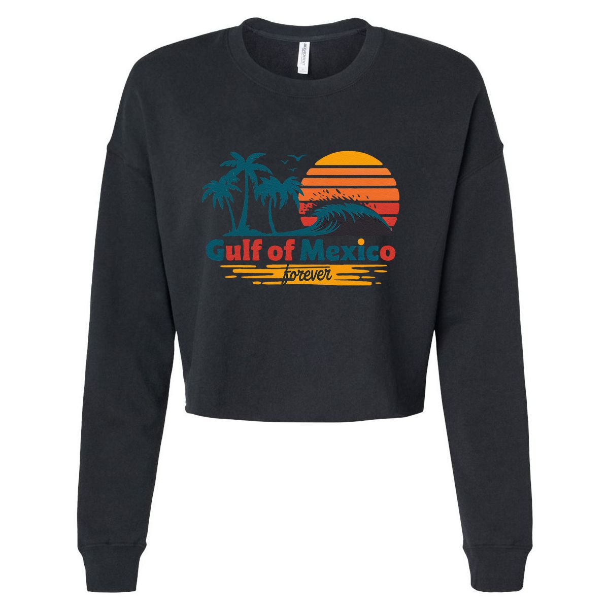 America Gulf Mexico Gulf Of Usa America 2025 Retro Button Cropped Pullover Crew