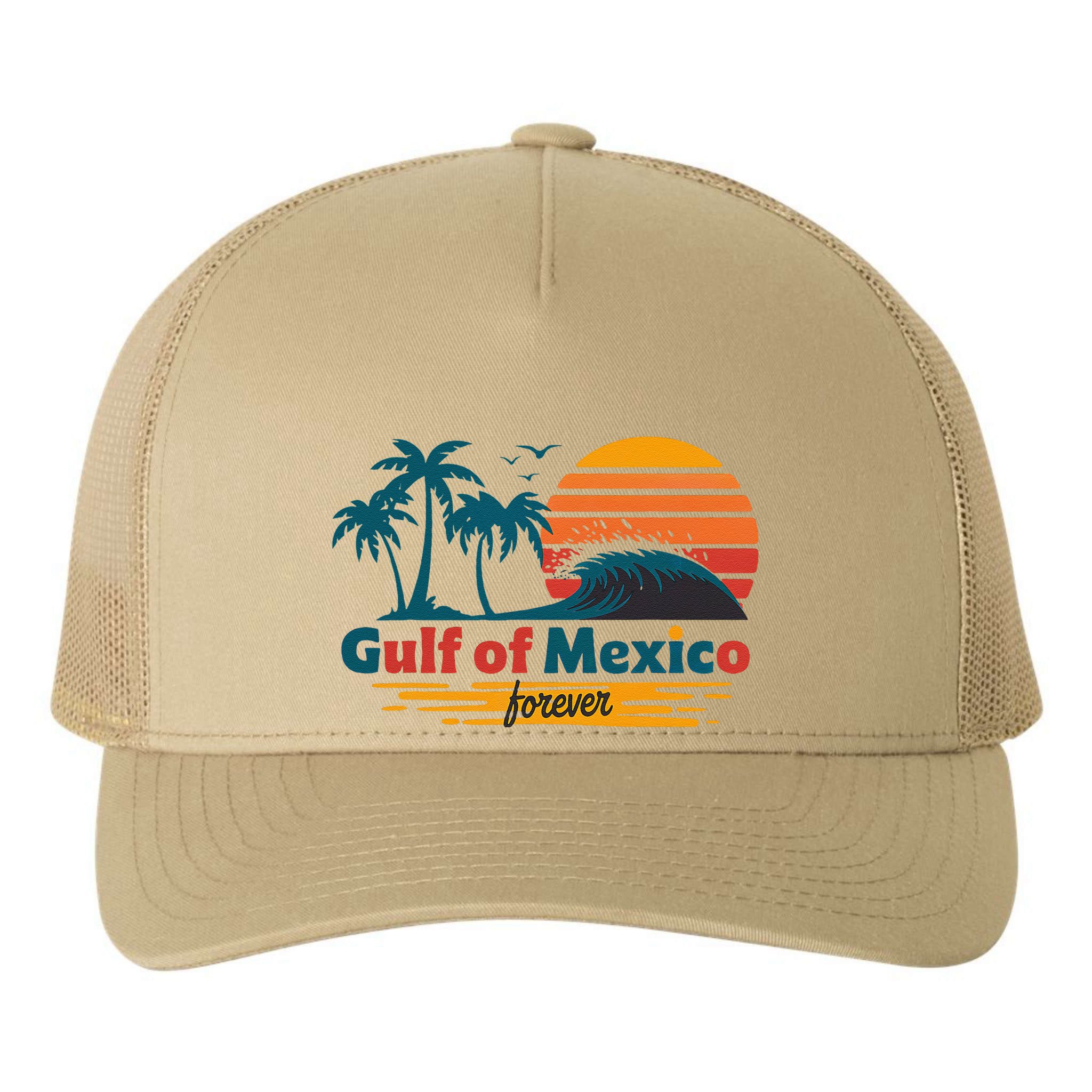 America Gulf Mexico Gulf Of Usa America 2025 Retro Button Yupoong Adult 5-Panel Trucker Hat