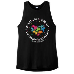 Autism Gift Mom Dad Respect Love Support Autism Awareness Gift Ladies PosiCharge Tri-Blend Wicking Tank