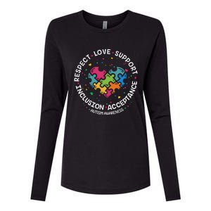 Autism Gift Mom Dad Respect Love Support Autism Awareness Gift Womens Cotton Relaxed Long Sleeve T-Shirt