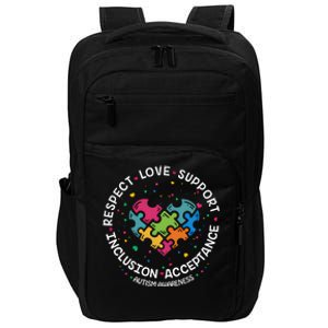 Autism Gift Mom Dad Respect Love Support Autism Awareness Gift Impact Tech Backpack