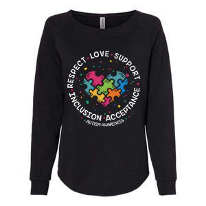 Autism Gift Mom Dad Respect Love Support Autism Awareness Gift Womens California Wash Sweatshirt