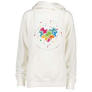 Autism Gift Mom Dad Respect Love Support Autism Awareness Gift Womens Funnel Neck Pullover Hood