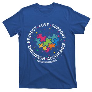 Autism Gift Mom Dad Respect Love Support Autism Awareness Gift T-Shirt