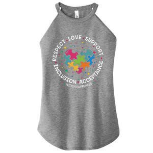 Autism Gift Mom Dad Respect Love Support Autism Awareness Gift Women's Perfect Tri Rocker Tank