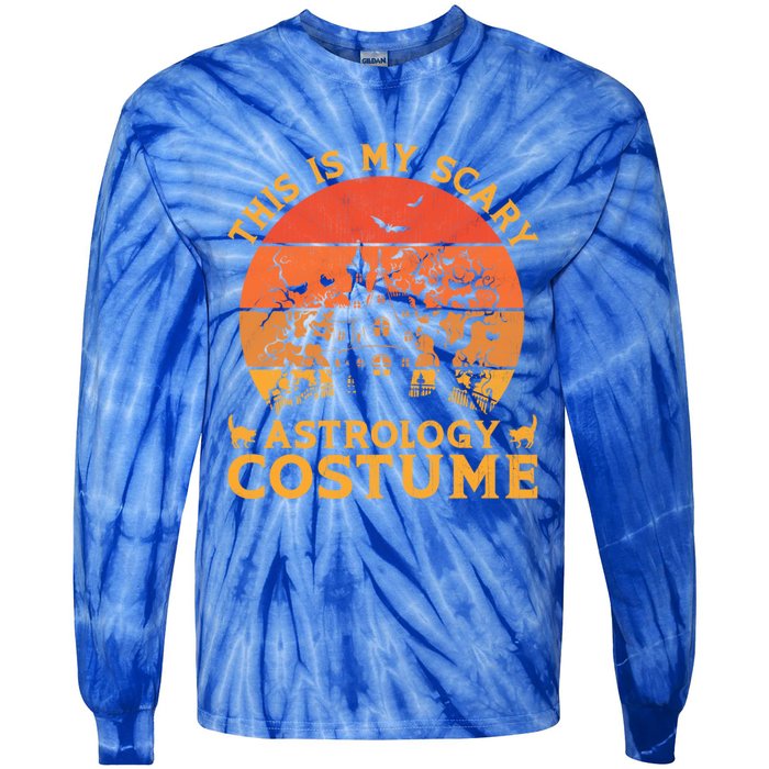 Astrology Group Matching This Is My Scary Halloween Costume Gift Tie-Dye Long Sleeve Shirt