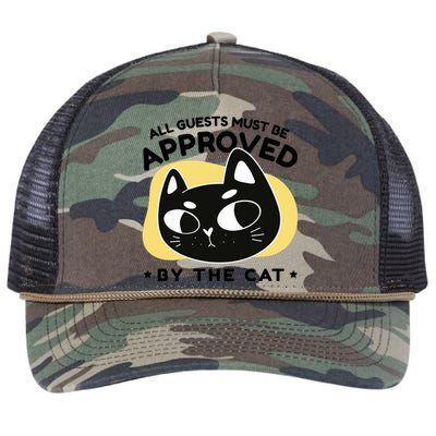 All Guests Must Be Approved By The Cat Funny Retro Rope Trucker Hat Cap