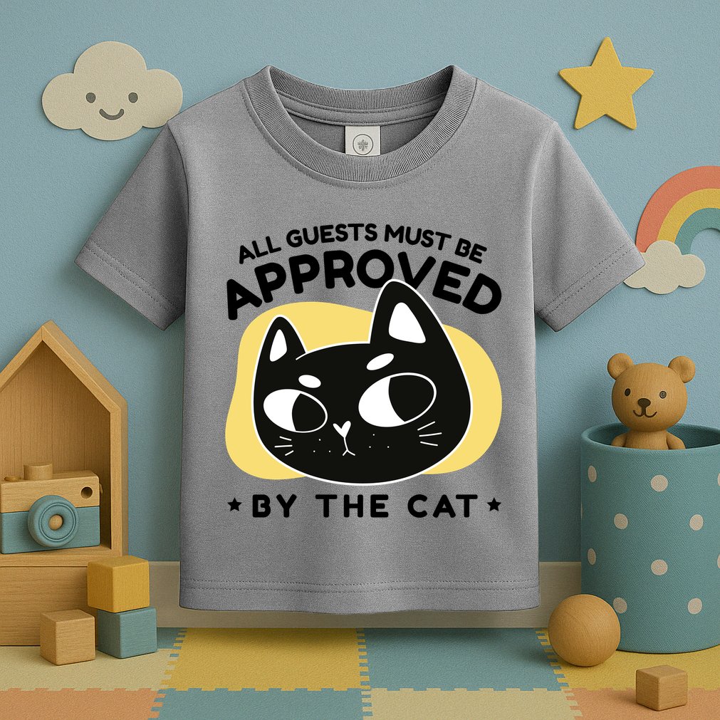 All Guests Must Be Approved By The Cat Funny Toddler T-Shirt