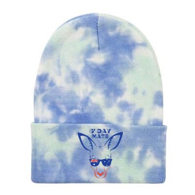 Australia GDay Mate Funny Kangaroo Australian Symbol Tie Dye 12in Knit Beanie