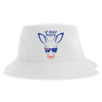 Australia GDay Mate Funny Kangaroo Australian Symbol Sustainable Bucket Hat