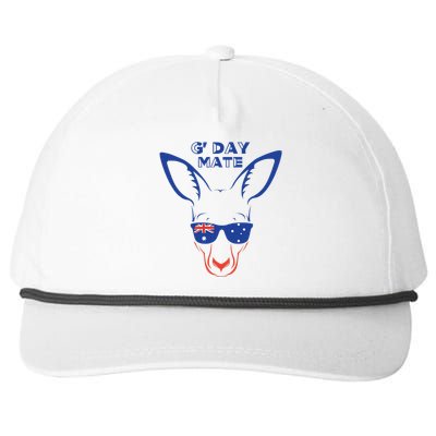 Australia GDay Mate Funny Kangaroo Australian Symbol Snapback Five-Panel Rope Hat