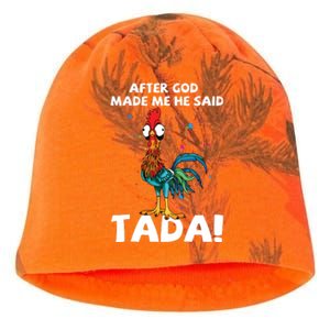 After God Made Me He Said Ta Da Funny Chicken Kati - Camo Knit Beanie