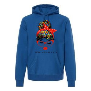 Autism Grandma Messy Bun Sunglasses Bandana Mother Day Gift Premium Hoodie